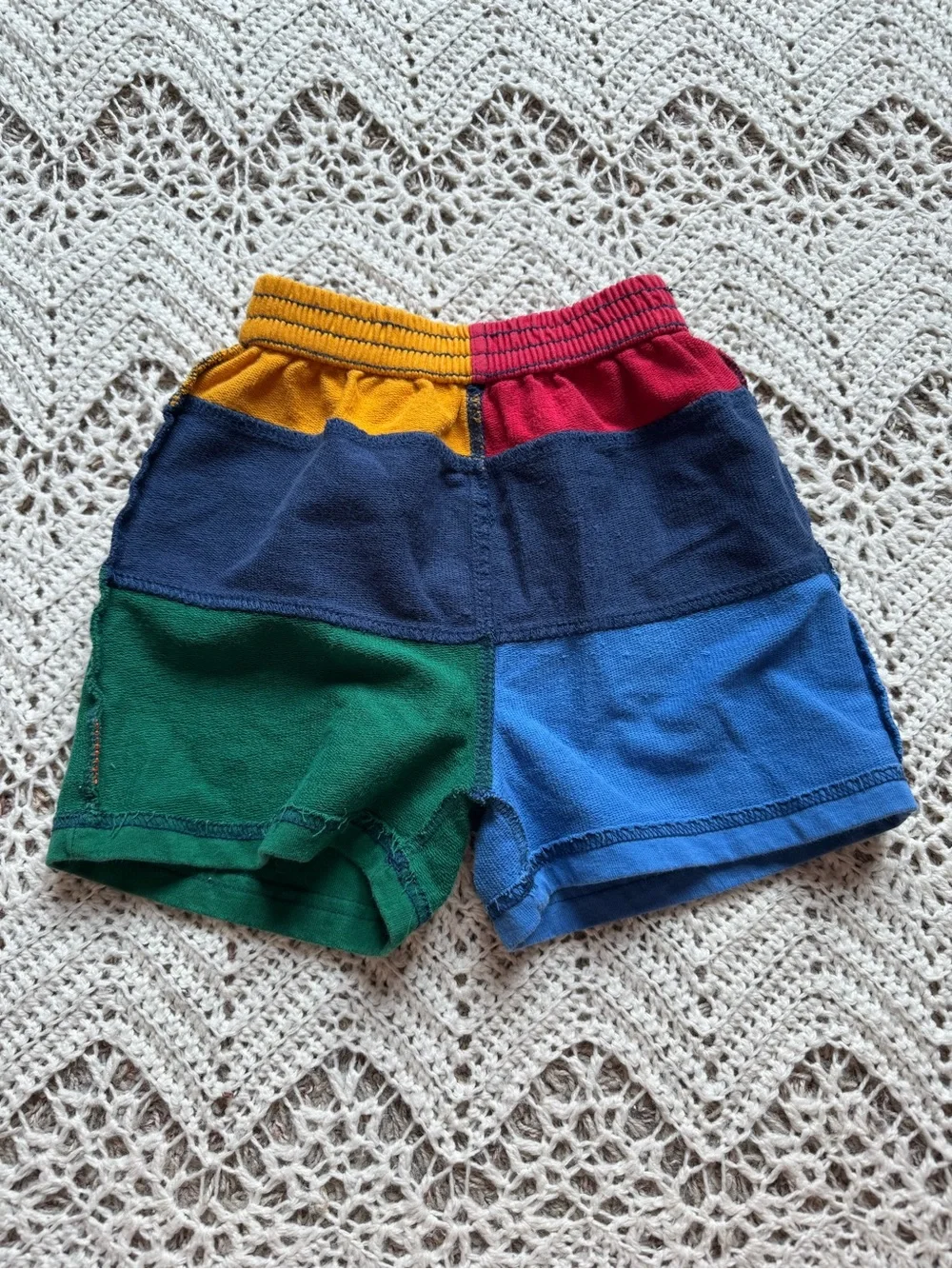 90’s Gymboree Rainbow Tag Vintage Color Block Shorts 18-24 mos Primary Colors